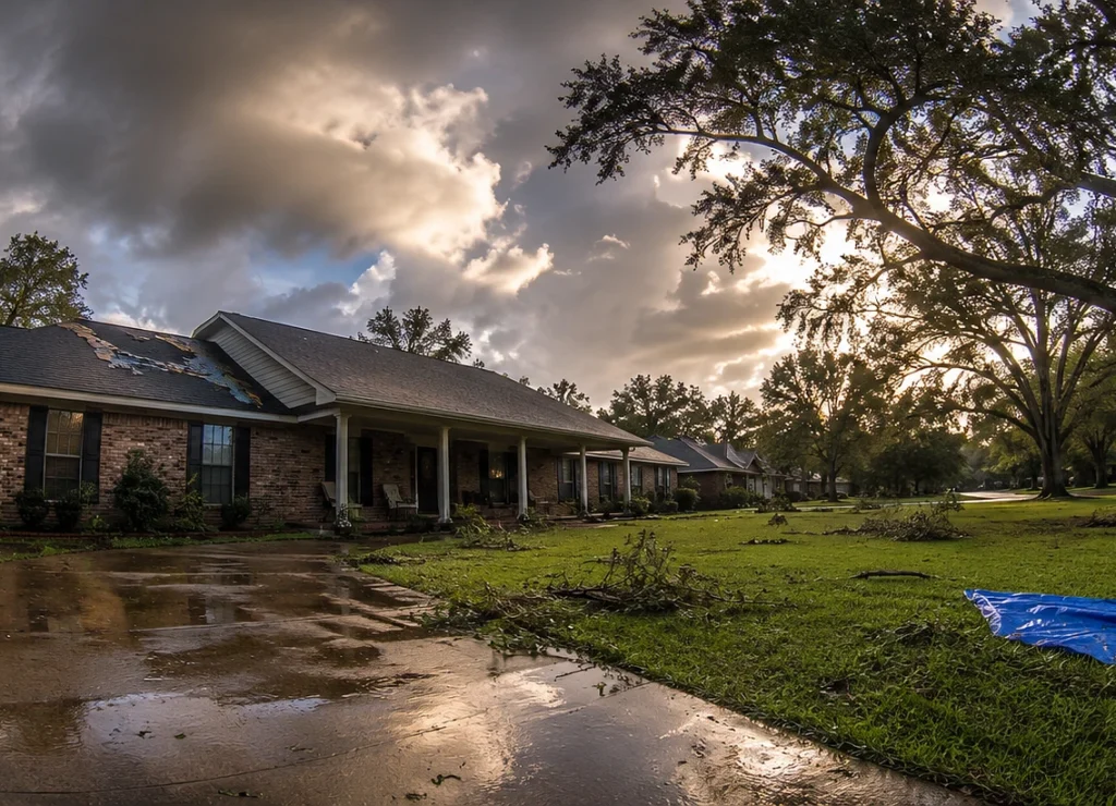 Louisiana storm roof damage