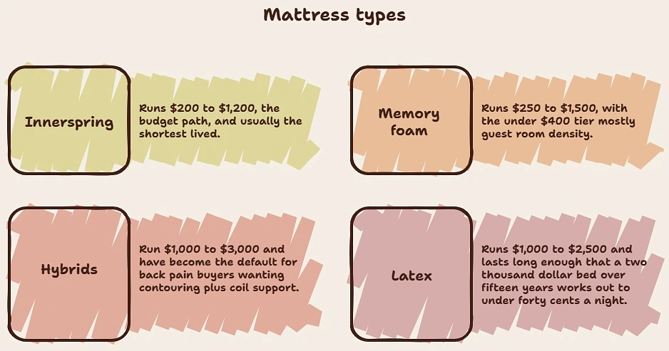Mattress Costs by Type