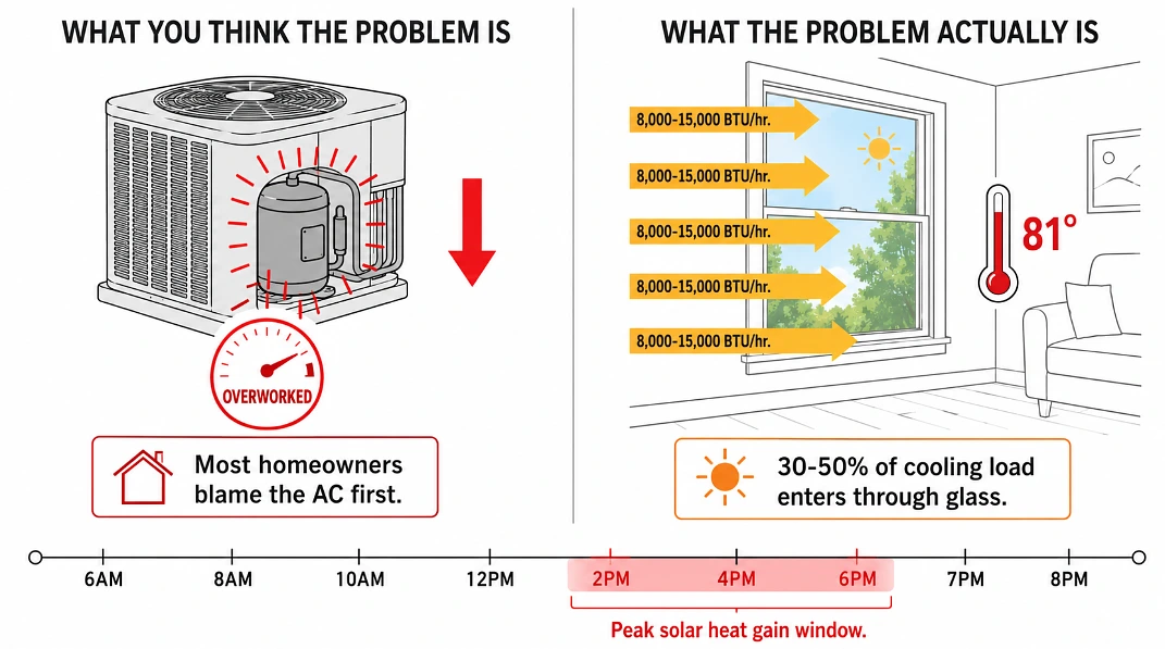 Reduce solar heat gain through windows