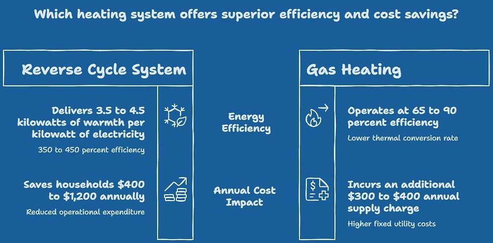 Reverse Cycle Costs Half as Much to Run as Gas