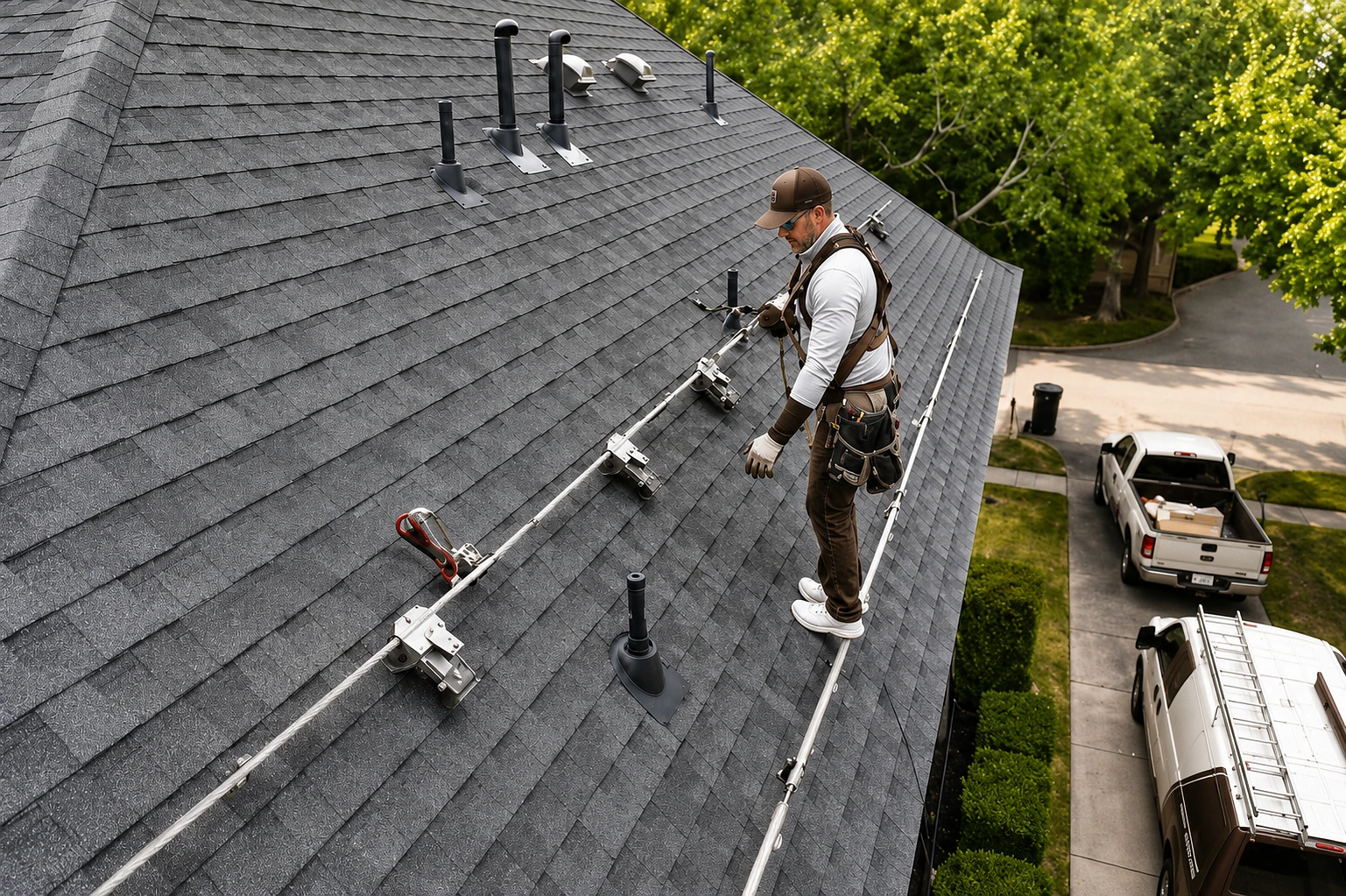Roof anchor points