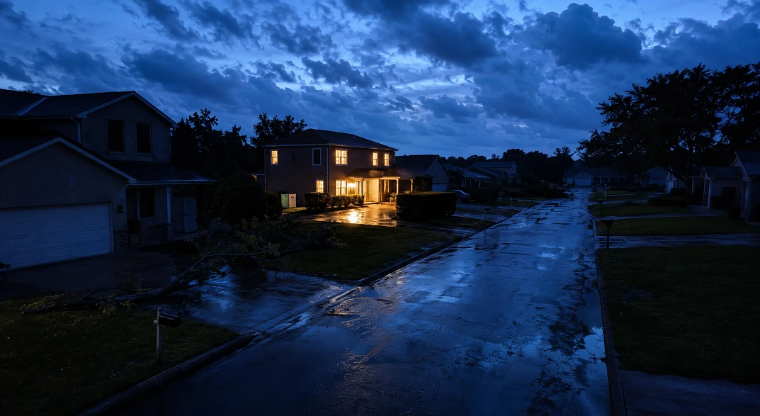 When the hum stops, the difference between houses on the same street is a box on a concrete pad