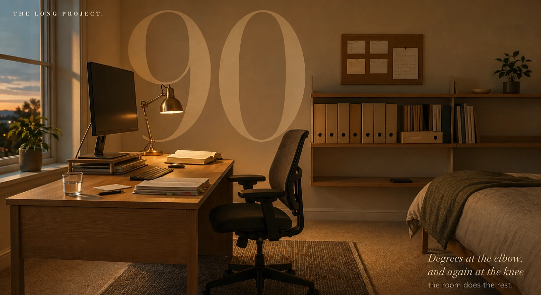A desk and a laptop will get you through an afternoon. Three months is asking something different from the room