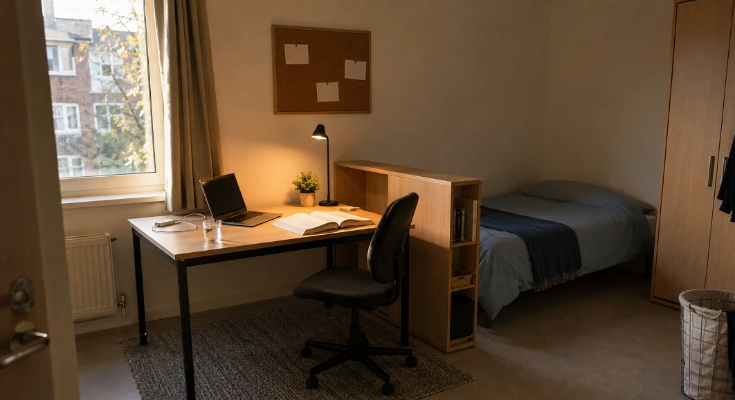 Study Space in a Small Student Bedroom